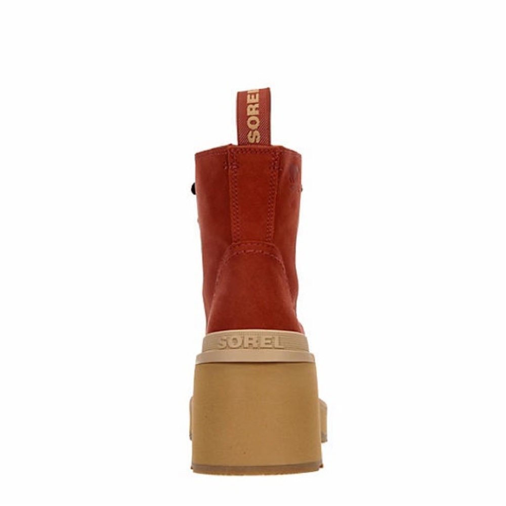 Sorel Womens’ Suede Hi-Line Heel Lace Boots. Beautiful burnt orange color.